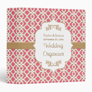 Hot Pink and Gold Moroccan Wedding Organizer Binder