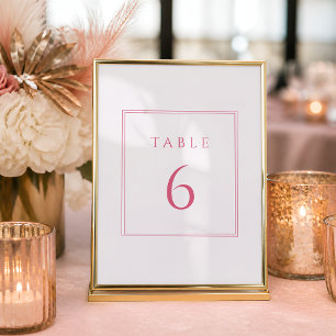 Hot Pink and Light Pink Bat Mitzvah Table Numbers