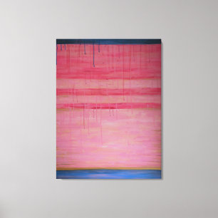 Hot Pink and Navy Abstract 1 - Canvas Print