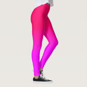 Hot Pink and Neon Pink Ombre Shade Colour Fade Leggings (Right)