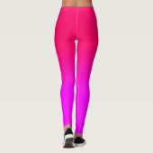Hot Pink and Neon Pink Ombre Shade Colour Fade Leggings (Back)