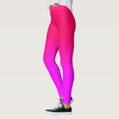 Hot Pink and Neon Pink Ombre Shade Colour Fade Leggings (Left)