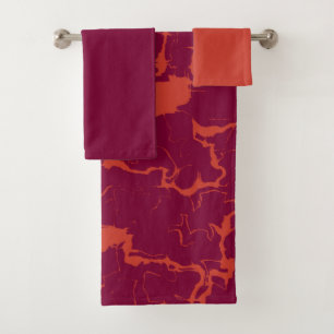Hot Pink and Orange Abstract Towel
