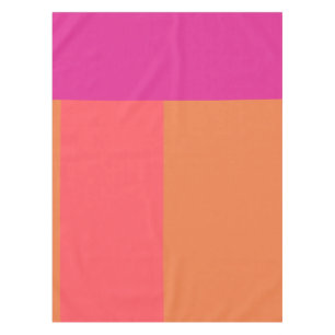 Hot Pink And Orange Colour Blocks Tablecloth