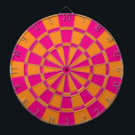 Hot Pink And Orange Dartboard<br><div class="desc">Hot Pink And Orange Dart Board</div>