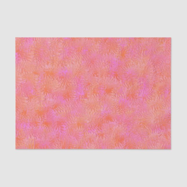 Hot Pink and Orange Feather Design Tissue Paper (Front)