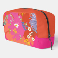 Hot Pink and Orange Floral Garden Abstract 