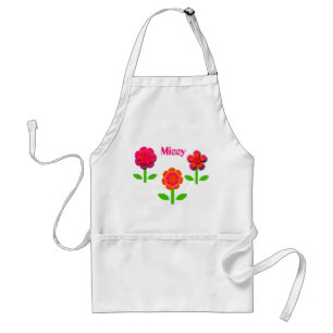 Hot Pink and Orange Flowers   Standard Apron