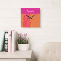 Hot Pink And Orange Greenery Leaves Personalized