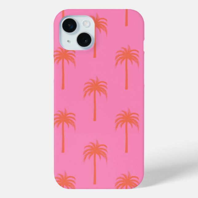 Hot Pink and Orange Palm Tree Phone Case (Back)