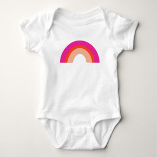Hot Pink and Orange Rainbow Baby Bodysuit