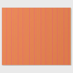 Hot Pink and Orange Vertical Stripes Pattern Wrapping Paper