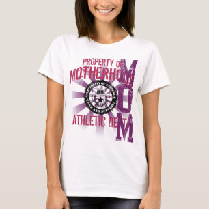 Hot Pink and Purple Property of Motherhood Mom T-Shirt