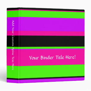 Hot Pink and Purple Tonal Stripes Modern Design Binder