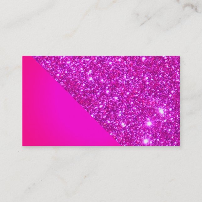 Hot Pink and Sparkle Glitter Biz Card 3a (Front)
