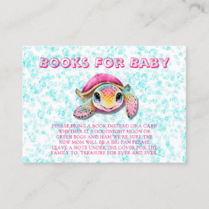 Hot-pink and Teal Turtle Books For Baby Business Card