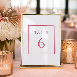Hot Pink and White Bat Mitzvah Table Numbers