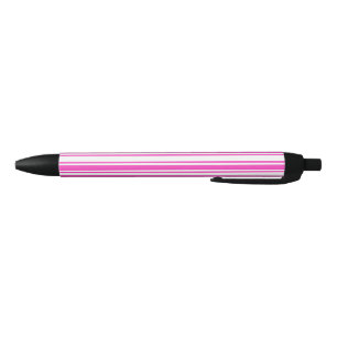 Hot pink and white candy stripes black ink pen