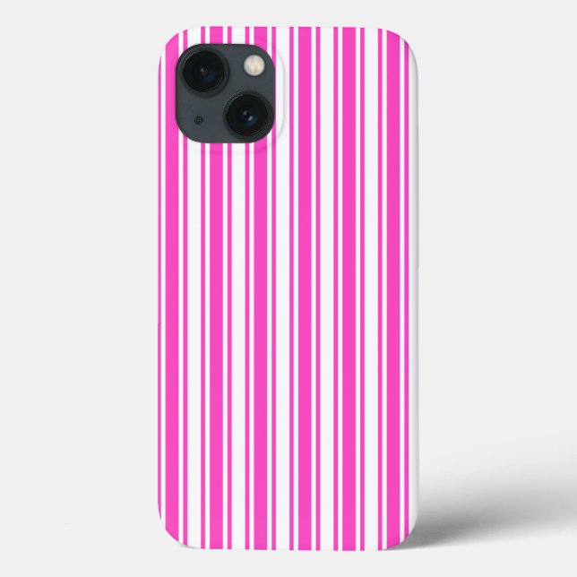 Hot pink and white candy stripes Case-Mate iPhone  Case-Mate iPhone Case (Back)