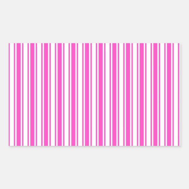 Hot pink and white candy stripes sticker (Front)
