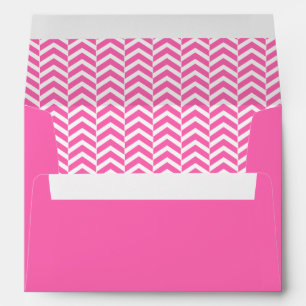 Hot Pink and White Chevron Pattern Envelopes