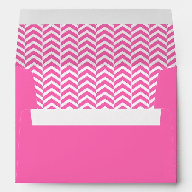 Hot Pink and White Chevron Pattern Envelopes (Back (Bottom))