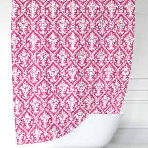 Hot Pink and White Damask