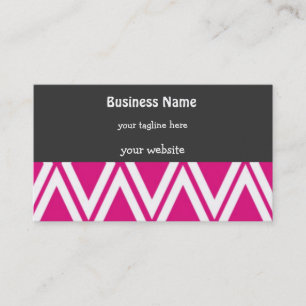 Hot Pink and White Diamonds Business Card