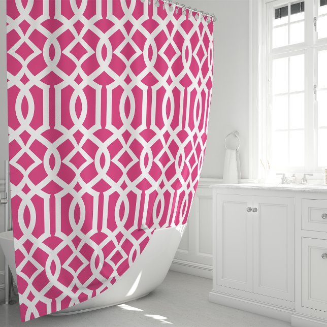 Hot Pink and White Moroccan Trellis Pattern (Creator Uploaded)