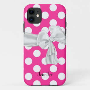 Hot Pink and White Polka Dot iPhone 5 Case