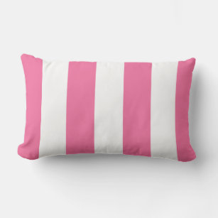 Hot Pink and White Stripe Lumbar Pillow