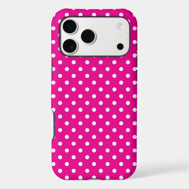 Hot Pink and White Tiny Polka Dot Pattern (Verso)
