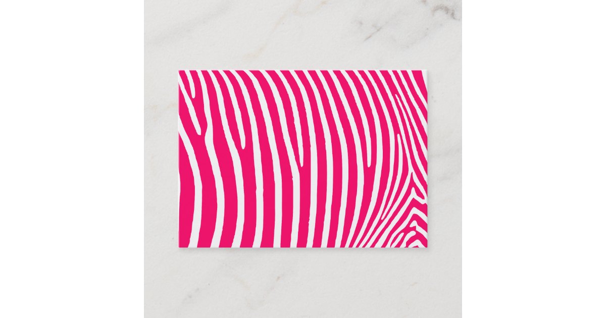Hot Pink and White Zebra Print Business Card Zazzle