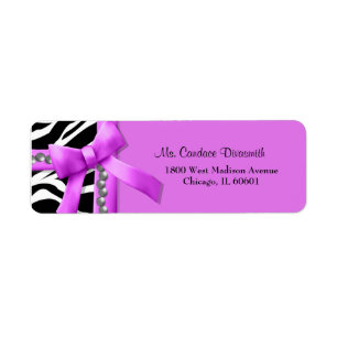 Hot Pink And White Zebra Striped With Silver Gems