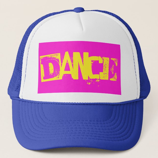 hot pink and yellow DANCE type | Trucker Hat (Front)