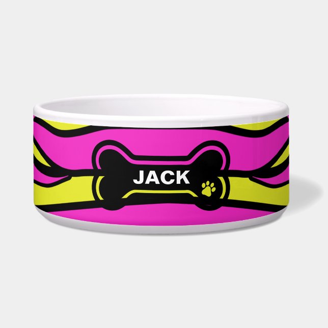 Hot Pink and Yellow Personalized Dog (Front)