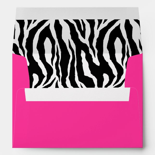 Hot Pink and Zebra Stripes Envelope (Back (Bottom))