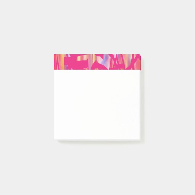 Hot Pink art white note pads (Front)