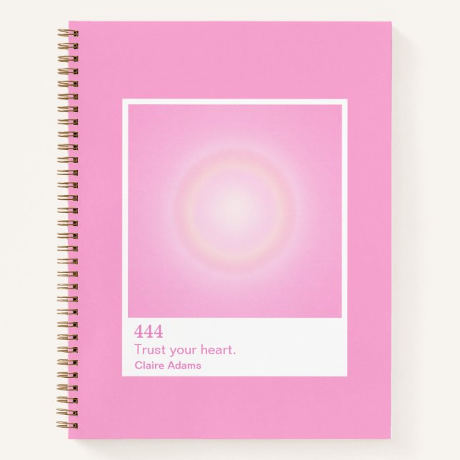 Hot Pink Aura Swatch Angel Number Notebook (Front)