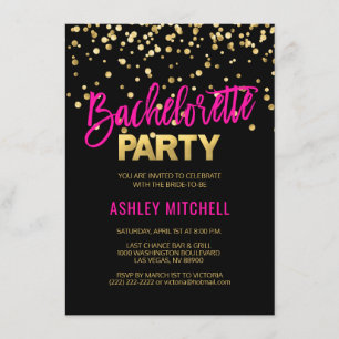 HOT Pink Bachelorette Party Invitations Templates