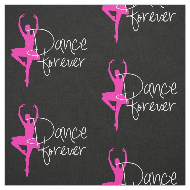 Hot Pink Ballet Dancer - Dance Forever Fabric (Swatch)