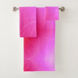Hot Pink Bath Towel Set