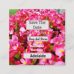 Hot Pink Begonia Flowers Save The Date, Enclosure Card
