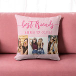 Hot Pink Best Friends 3 Photo Collage Keepsake Throw Pillow<br><div class="desc">Celebrate friendship with the Hot Pink Best Friends 3 Photo Collage Keepsake Throw Pillow. Personalized with a vibrant hot pink design, it features a beautifully arranged collage of three cherished photos capturing special moments with your best friends. Crafted from high-quality materials, this pillow adds a stylish and sentimental touch to...</div>