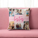 Hot Pink Besties Friends 6 Photo Collage Keepsake Throw Pillow<br><div class="desc">Celebrate your bond with the Hot Pink Besties Friends 6 Photo Collage Keepsake Throw Pillow. Personalized with a vibrant hot pink design, it features a beautifully arranged collage of six cherished photos capturing special moments with your besties. Crafted from high-quality materials, this pillow adds a stylish and sentimental touch to...</div>