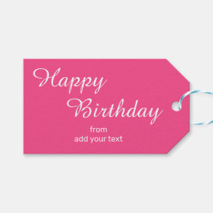 Hot Pink Birthday Gift Tags