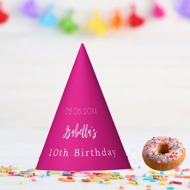 Hot pink birthday party girl hat (Creator Uploaded)