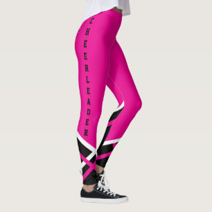 Hot Pink, Black and White Cheerleader Megaphone Leggings