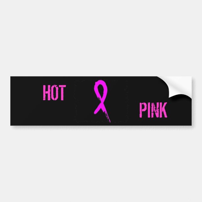 Hot Pink Black Bumper Sticker (Front)