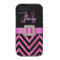 HOT PINK BLACK CHEVRON GLITTER GIRLY